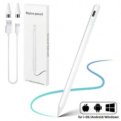 防缠绕触控笔，兼容 Apple Pencil，iOS 平板电脑触控笔，带 Power Display，兼容 X、Iaom I S、Amsun G 平板电脑配件，春季礼物
