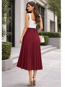Elegant Casual Party Polyester Pleated Women's Evening Wedding Holiday Office Timeless - 查看 2
