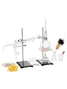 Essential Oil Distillation Kit 500ml Distillation Apparatus 3.3 Boro Lab Glassware Distillation Kit With Alcohol Lamp Ceramic Mesh And 24 40 Joint 28 Pcs Set - White - View 8