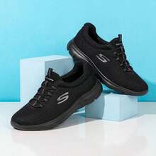 Skechers 女士轻便休闲鞋，SPORT 女士一体式套脚运动鞋，软底步行鞋 12980-BBK - 全黑色 - 查看 3