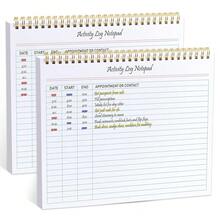 Activity Log Notepad, Spiral Activity Log Book For Business Work With Checklist, Organized Time Spending, Appointment Or Contact. 8.5 X 11 Inch,Thick Paper, Hard BacFKing(2 Pieces) - ActivityLog - View 1