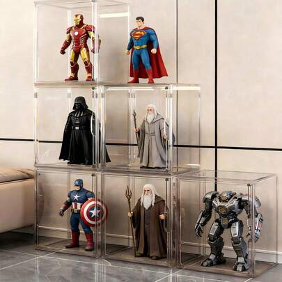 Clear Display Case Dustproof Storage Bins Containers Organizer Bag Show Box For Figures/Toys/Collectibles/Car Model