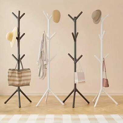 1pc Multifunctional Portable Hanging Hook Rack - Black & White, Independent Storage Box With Cap, Bag, Towel Hooks - Space Saving Plastic Design Suita