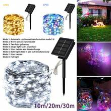 200/300 LED Solar Power String Fairy Lights Garden Outdoor Party Christmas Lamp[White,33FT 10M 100LED - 1 - 查看 6