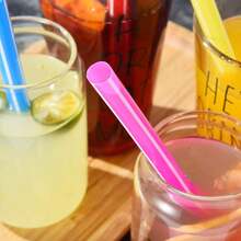 Extra Wide Rainbow Plastic Boba Tea Smoothie Straws, 1/2\ Wide X 8 1/2\ Long Large Fat Bubble Straws, Pack Of 100 - Rainbow - 查看 10