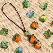 10颗手工制作的橙色水果玻璃珠，11x10毫米 - 非常适合DIY手链、项链和耳环，玻璃珠，直接穿孔，饰品 - 柿子 - 查看 3