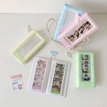 1pc Cute Girl Life 4-Grid Photo Album, Student Cartoon Hollow Long Strip Sticker Photo Storage Album, 4-Grid Fandom Photo Collection Card Album - Vertical Card Album - View 6