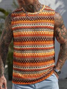 Áo tank top nam cổ tròn, thoáng khí, nhanh khô, kiểu dáng thường ngày, thích hợp cho mùa hè. - trái cam - Xem 1