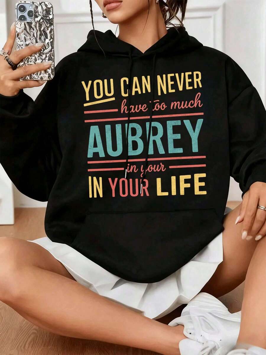 Women Graphic Print Hoodie Pullover Street Hip-Hop, Breathable, Graphic Design, New Arrival - Black - View 1