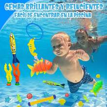 ¡RecomendadoLLXXM Juguetes de Buceo, 30 Piezas Juguetes para Alberca, Buceo Conjuntos de Juegos Anillos Buceo Torpedos Bandidos Palos de Buceo Juguete para Piscina Natación Subacuática Verano Juegos para Niño¡Top de Temporada - 30 piezas-B - Ver 3