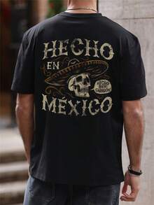 Camiseta de manga corta para hombre de verano, 100% poliéster, estilo versátil, ajuste amplio, peso 180 gramos, 1 pieza - Negro - Ver 2