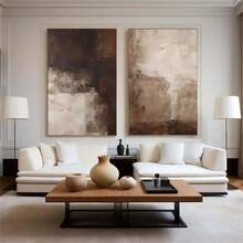 Canvas Artworks, Featuring Abstract Designs In Beige And Brown, Inspired By Wabi Sabi And Scandinavian Modern Aesthetics Optional Frame - Multiple Choice - View 3