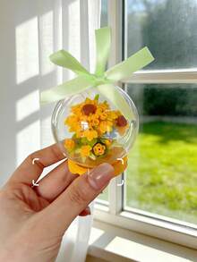 Decoração Doméstica DIY com Flores Preservadas, Acompanha Fitas, 2 Opções de Exibição - Sobre a Mesa ou Pendurado, Ideia de Presente Multifuncional e Original, Arranjo Floral Artificial em Vaso, Adequado para Feriados, Dia dos Namorados, Dia das Mães, Natal, Dia dos Pais, Decoração de Mesa, Ano Novo - Multicolorido - Visão 15