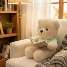 这款9.84英寸的超柔软米色毛绒泰迪熊采用如云般柔软亲肤的面料制成。它穿着浅绿色连帽衫，上面印有可爱的泰迪熊图案，黑色的圆眼睛和柔和的粉色腮红更添迷人魅力。 - 彩色 - 查看 8