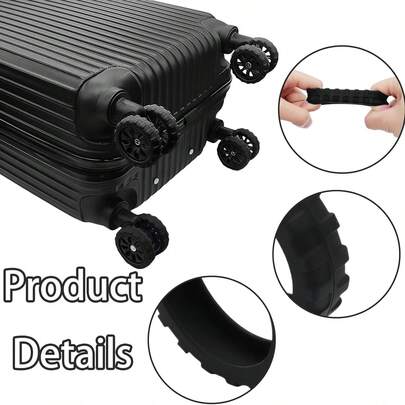 1 zestaw osłon na koła walizki, uniwersalnych do kółek walizek, silikonowy, elastyczny, redukujący hałas, odporny na zarysowania, odporny na zużycie, akcesoria podróżne