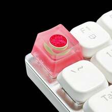 1pc Strawberry Jelly Pudding Keycap, Resin Keycap For Mechanical Keyboard. Each Press Is A Craving For Delicious Food And A Release Of Stress. - Multicolor - View 7