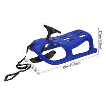 LYNICESHOP Snow Sled For Kids,SnowRush Sledge,Single Rider Racer Toboggan With Pull Rope And Steering Wheel, 220 Lbs Capacity Outdoor Plastic Winter Sleigh For Toddlers & Kids. Holiday Gift (US Stock) Faster Delivery - Blue - View 9