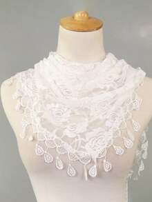 1件女士碎花蕾丝边领巾,适合春夏婚礼、派对、外出就餐等场合,带流苏,可作面纱,适合秋季婚礼、女士服装、情人节配饰。 - 純色 - 查看 36