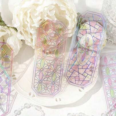 6pcs/Pack Classical Window Theme Scrapbooking Stickers, Creative Aesthetic Sticker Decals, DIY Decorative Collage Craft Supplies, Holiday Gift, Personalized Scrapbook School Stationery