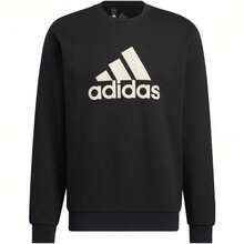 Sudadera de manga larga con cuello redondo y logotipo estampado de adidas para hombre - Negro - Ver 10