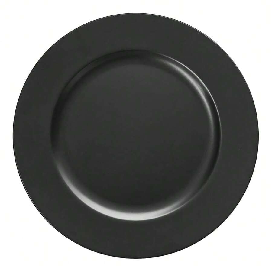 Black Charger Plates, Set Of 6 Serving Charger Plate For Dinner Table, Wedding, Events Plate Chargers - 13 Inch - Black - View 1