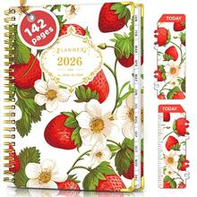 2026 Daily Weekly And Monthly Planner, Jan.2026 - Dec.2026, Hardcover Agenda Academic Planner Notebook Organizer With Month Tab, Inner Pocket 8.5'' X 6.2'', Strawberry - Strawberry - View 1