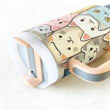 One 40-Ounce Stainless Steel Insulated Water Bottle - Durable, With A Cute Cat Design, Perfect As A Gift For Girls. Car, Home, Office, Travel, Party Supplies. - 彩色 - 查看 2