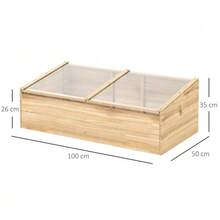 Cold Frame Made Of Wood For Greenhouse And Planter, 100 X 50 X 35 Cm, Natural Fir, Particle Board. - A - View 3