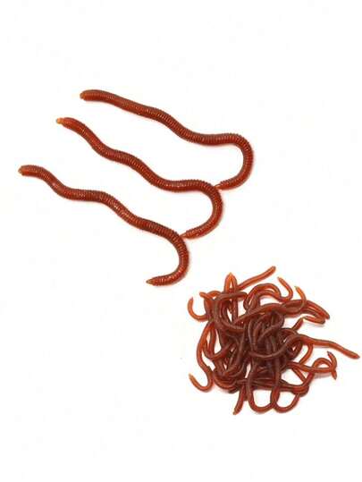 1 pieza Interesante accesorio decorativo de Halloween - Gusano de goma suave realista, gusano falso, gusano de fideos, gusano rojo, accesorio de gusano, juguete de broma, modelo de insecto realista de Body blando TPR, juguete de gusano falso