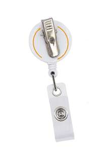 1pc Oil Painting Style Badge Reel With Retractable Card Clip, Suitable For Office Staff, Teachers, Students - Multicolor - View 3