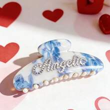 Custom Name Hair Claw Clips - Personalized Rhinestone Pearl Hair Clips Bridesmaid Proposal Gift Wedding Hair Accessory - Multicolor - View 10