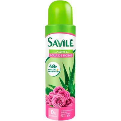 TendenciaSavilé Desodorante Antitranspirante para Mujer Agua de Rosas en Aerosol 150mLCalidad premium