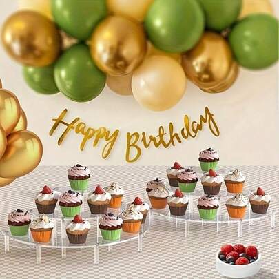 Présentoir acrylique à 3 niveaux - Étagère de rangement multifonctionnelle pour parfums, cupcakes et modèles d'anime - Étagère d'exposition de bureau transparente