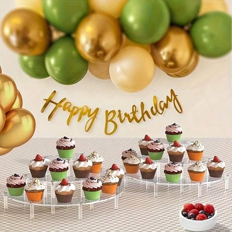Kệ trưng bày acrylic 3 tầng - Kệ lưu trữ đa năng dùng để đựng nước hoa, bánh cupcake và mô hình anime - Kệ trưng bày để bàn trong suốt.