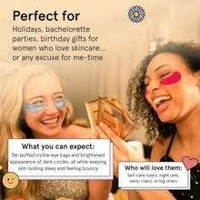 Grace &Amp; Stella Award Winning Under Eye Mask Reduce Dark Circles, Puffy Eyes, Undereye Bags, Wrinkles, Gel Under Eye Patches, Valentines Bags, Gifts Under 10 Dollars, Vegan (6 Pairs, Blue) - ColorC - 查看 8