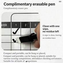 1Pc Double-Sided Erasable Scoreboard Set With Lanyard, Dry Erase Marker & Pen Clip, Reusable Portable Hanging Score Keeper For Dart, Cornhole, Billiards, Table Tennis, Board Games, Card Games & Toss Games, Lightweight Score Counter Ideal For Home, Camping, Backyard, Picnic, School, Club, Sport Competitions, Tournaments & Indoor Outdoor Events, Easy To Write & Wipe For Smooth Score Tracking - Multicolor - View 1