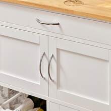 SoBuy FKW45-HG, Kitchen Storage Trolley Serving Trolley Kitchen Storage Cabinet With Stainless Steel Worktop - White - View 11