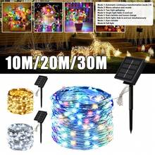 200/300 LED Solar Power String Fairy Lights Garden Outdoor Party Christmas Lamp[White,33FT 10M 100LED - 1 - 查看 2