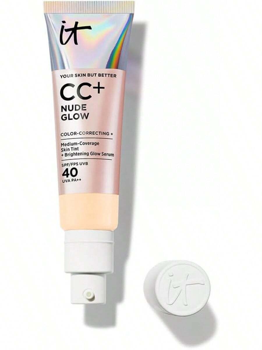 ¡RecomendadoIt Cosmetics CC Cream Nude Glow con Protector Solar FPS 40 + Suero Iluminador – Base de maquillaje con Niacinamida, Ácido Hialurónico, Cobertura Alta, Acabado Luminoso Natural, 32 ml¡Top de Temporada - Luz justa - Ver 1