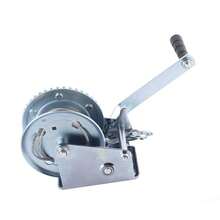 Herramienta de tirado del remolque del barco del coche del cabrestante accionado a mano de 1200Lbs con cable de alambre de 8M - Plateado - Ver 3