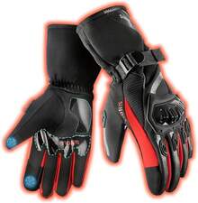 Guantes de Motocicleta para Invierno, con Pantalla táctil, Impermeable, Resistente al Viento, Térmicos para Nieve, Ciclismo, Correr, Motocicleta, Conducir - Hombre y Mujer - Rojo - Ver 13