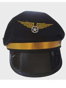 boina de piloto o capitan ideal para complementar tu disfraz adolecente y adulto - Negro - Ver 5