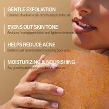 Turmeric Body Scrub Vitamin C Exfoliating Body Scrub With Collagen And Coconut Oil Body Exfoliator Dead Skin Remover Smooth And Hydrated Natural Scrub For Butt Bikini Area With Loofah - White - 查看 2