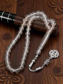 1 pieza Pulsera de cuentas de cristal transparente, accesorio decorativo adecuado para actividades religiosas como el canto y la adoración - Cuentas B - Ver 1