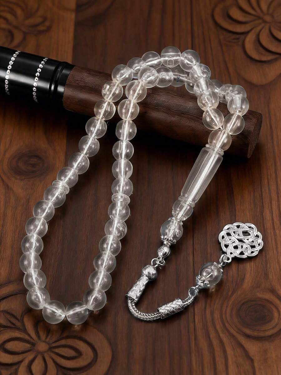 1 pieza Pulsera de cuentas de cristal transparente, accesorio decorativo adecuado para actividades religiosas como el canto y la adoración - Cuentas B - Ver 1