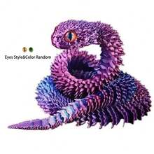 2026 New 30cm Articulated Viper Statue - 3D Printed Soft Posable Snake Toy With Snake Egg, Mythological Creature Design, Home Decor Stress Relief Toy, Suitable For Christmas - Multicolor - View 20