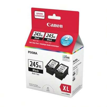 High-Capacity XL Pigment Black Ink Twin Pack For Canon PIXMA Printers, Professional Quality Crisp & Smudge-Resistant Printing With FINE Technology, Extended Page Yield For Documents And Photos
