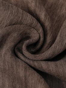 1pc Distressed Solid Color Lightweight Casual Long Scarf/Hijab, Suitable For Daily Use For Dress - Coffee Brown - View 4