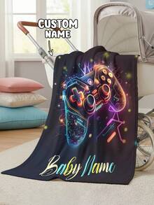 1pc Customized Personalized Blanket, Text Blanket, DIY Blanket, Pattern Blanket, Memorial Blanket. Tapestry, Photo Portrait Blanket Design, Suitable For Girls, Boys, Adults, Valentine's Day, Lightweight, Baby Blanket, Personalized Blanket, Personalized Photo Blanket, Personalized Throw Blanket, Personalized Baby Blanket, Newborn Blanket, Suitable For Mother's Day, Birthday, Children's Day, Father's Day, Graduation, Wedding, Christmas, Halloween - Multicolor - View 5