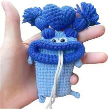 Handmade Crochet Key Case/Holder, Novelty Crochet Sausage Mouth Car Key Case, Cute Hand Knit Yarn Crochet Key Cover - M - Xem 8
